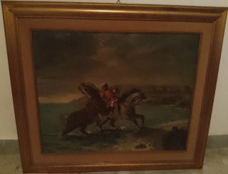Quadro cavalli stile Delacroix
