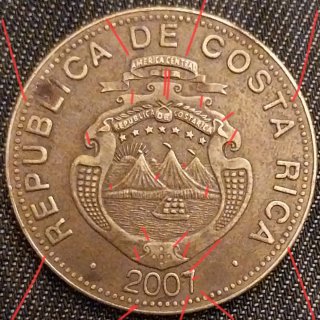 500 Colones 2007 CR - ERROR 11,4g Bronce Macizo y