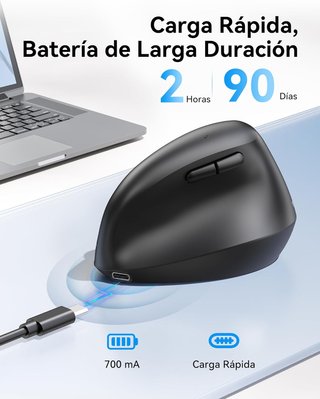 Ratón Vertical Inalámbrico TeckNet Negro NUEVO
