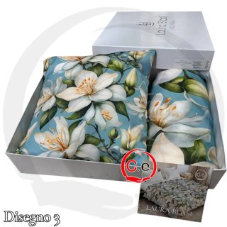 Copriletto floreale Laura Blasi con cuscino arredo