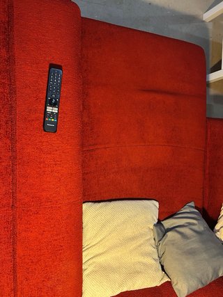 Sofá 3 plazas con chaiselongue naranja