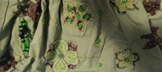 Borsa donna verde con applicazioni