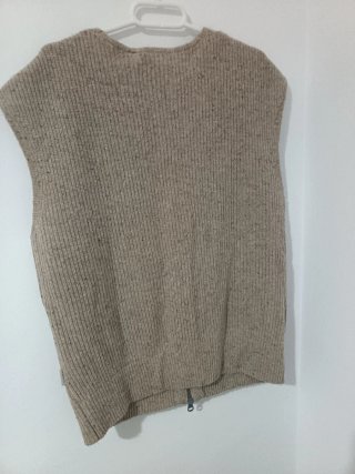 Chaleco Scalpers Beige Cremallera Bolsillos