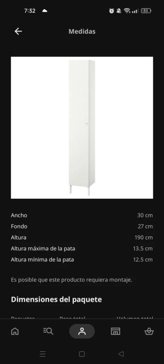 Armario estrecho blanco Ikea
