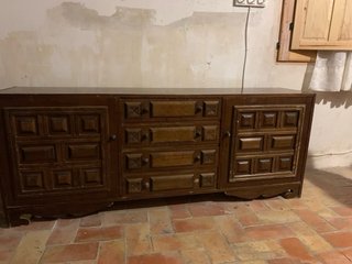 Mueble antiguo madera cajones y puertas