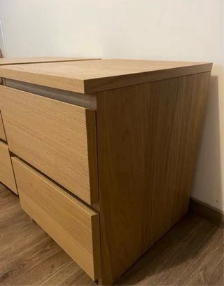 2 Cómodas/Mesillas MALM Ikea Madera
