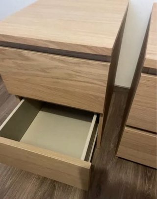 2 Cómodas/Mesillas MALM Ikea Madera