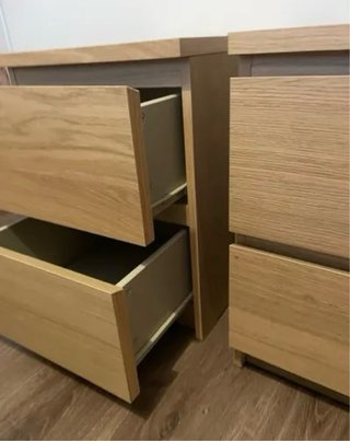2 Cómodas/Mesillas MALM Ikea Madera