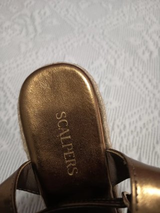 Sandalias cuña yute metalizadas Scalpers