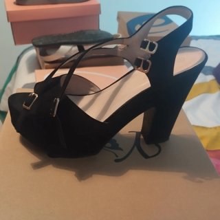 Zapatos de tacón negros con plataforma