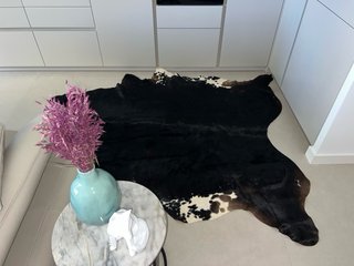 Alfombra Nueva Piel Vaca Negra y Blanca