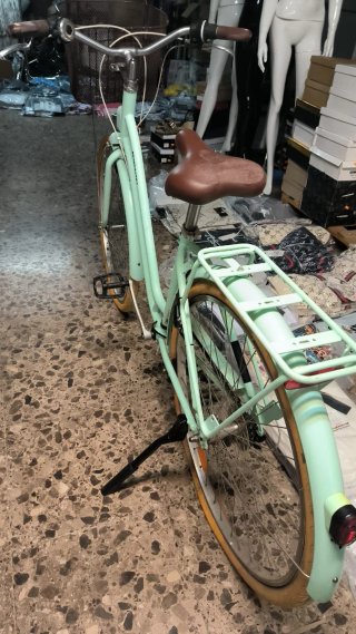Bicicleta urbana mint con cesta