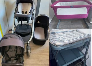 Pack; carro completo, Minicuna y bañera cambiador