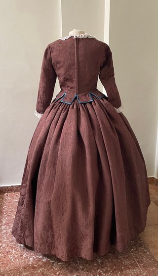 Traje de Fallera Damasco Marrón Chocolate