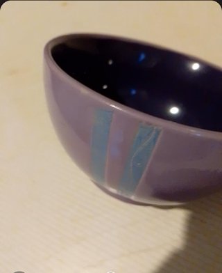 Cuenco o Bol hondo bicolor morado y lila vintage