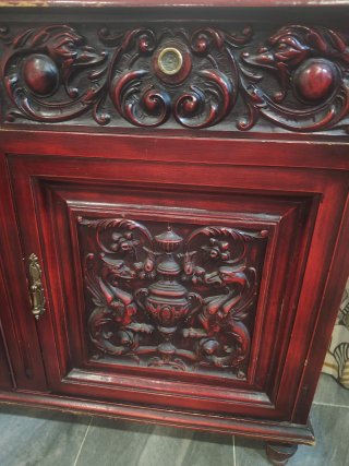 Mueble Antiguo Madera Tallada