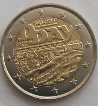 2 euros Francia Día D 70 Aniversario