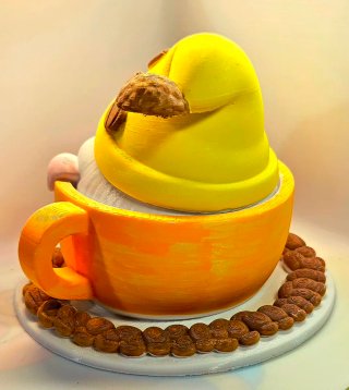 Gnomo in tazza caffè decorazione