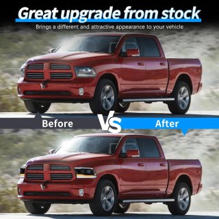 VLAND Full LED Faros para Dodge Ram 1500 Ram 2500 3500 2009-2018 y RAM 1500 Classic 2019-2021