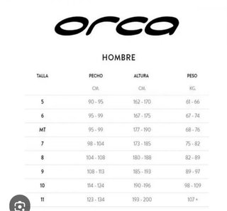 Neopreno Orca S7 Hombre Talla 7