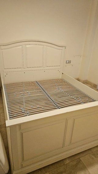 Cama Matrimonio Blanca Madera