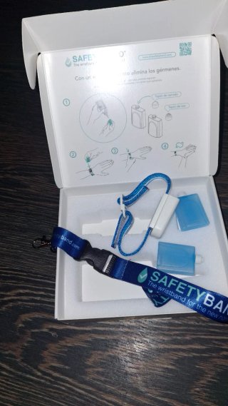 Pulsera Gel Hidroalcohólico SAFETYBAND Azul