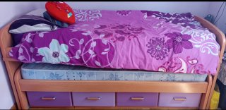 Armario juvenil 4 cajones y 2 puertas + cama nido