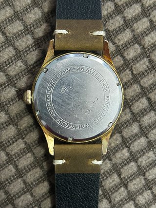 Orologio vintage Elco uomo oro e marrone