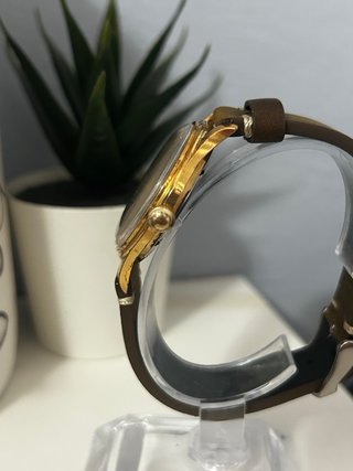 Orologio vintage Elco uomo oro e marrone