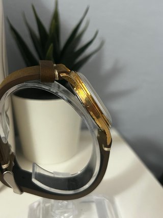 Orologio vintage Elco uomo oro e marrone
