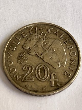 Moneda 20 Francos Nueva Caledonia 1970