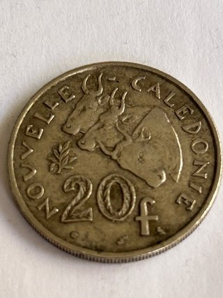 Moneda 20 Francos Nueva Caledonia 1970