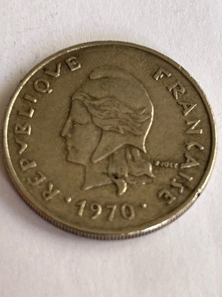 Moneda 20 Francos Nueva Caledonia 1970
