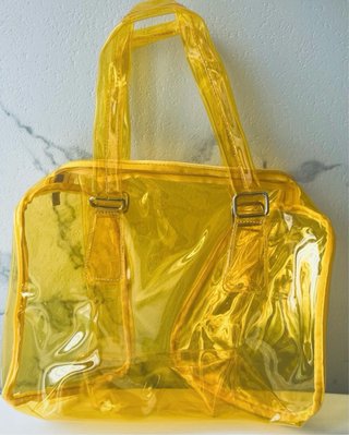Borsa mare PVC trasparente giallo neon