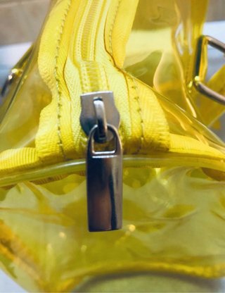 Borsa mare PVC trasparente giallo neon
