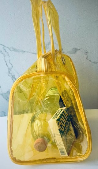 Borsa mare PVC trasparente giallo neon