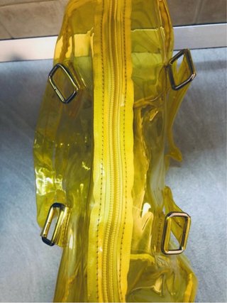 Borsa mare PVC trasparente giallo neon