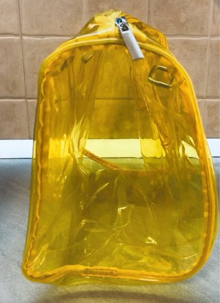 Borsa mare PVC trasparente giallo neon