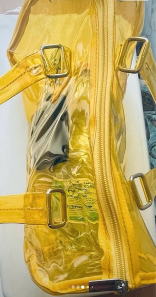 Borsa mare PVC trasparente giallo neon
