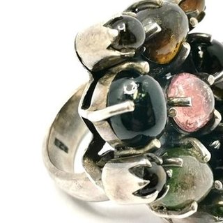 Anillo Plata Ley 925 Gemas Colores 20gr
