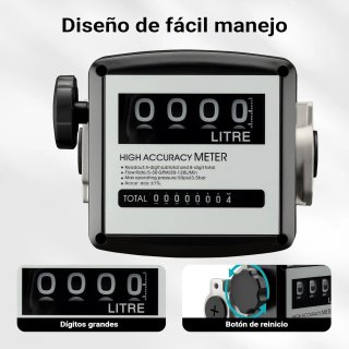 Contador de gasóleo 3 bar 19-120 l/min conexiones 1" bomba de gasóleo