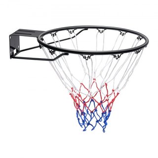 Aro de Baloncesto, Aro de Baloncesto Montado en Pared o Puerta, Reemplazo de Aro de Baloncesto Flex de Q235 de Alta Resistencia con Red y Doble Resorte, Aro Colgante Estándar de 18" para Interiore...