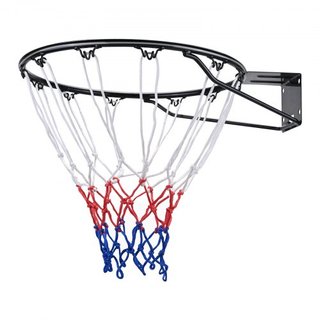 Aro de Baloncesto, Aro de Baloncesto Montado en Pared o Puerta, Reemplazo de Aro de Baloncesto Flex de Q235 de Alta Resistencia con Red y Doble Resorte, Aro Colgante Estándar de 18" para Interiore...
