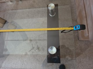 Mesa centro cristal y madera moderna