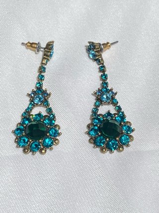 Pendientes vintage verde y turquesa