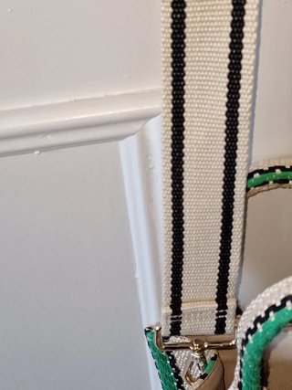 Bolso bandolera rayas beige y verde