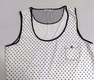 Camiseta tirantes Cortefiel lunares azul/blanco