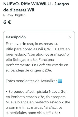 NUEVO. 2 Pistolas Wii + Rifle Wii