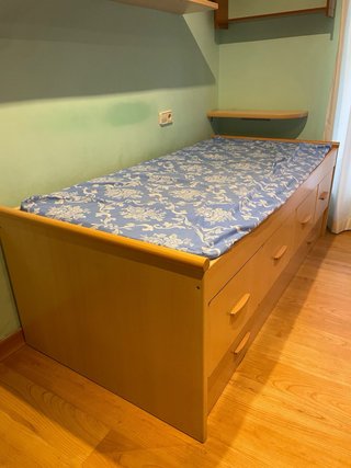 Cama individual 90cm con cajones