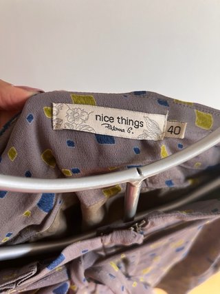 Falda Nice Things T40 Gris Cuadros